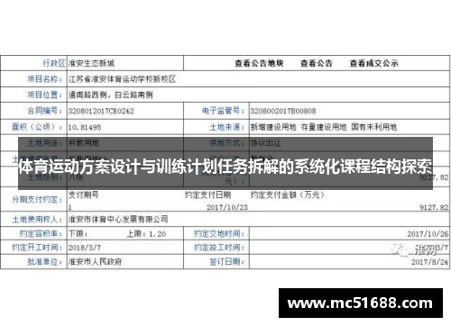 体育运动方案设计与训练计划任务拆解的系统化课程结构探索